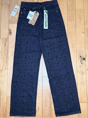Watson Denim Black Jeans With Black Pearls Msrp $150 Men’s 28